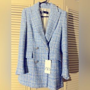 Zara Tweed Blazer • US XS• Colour - Blue